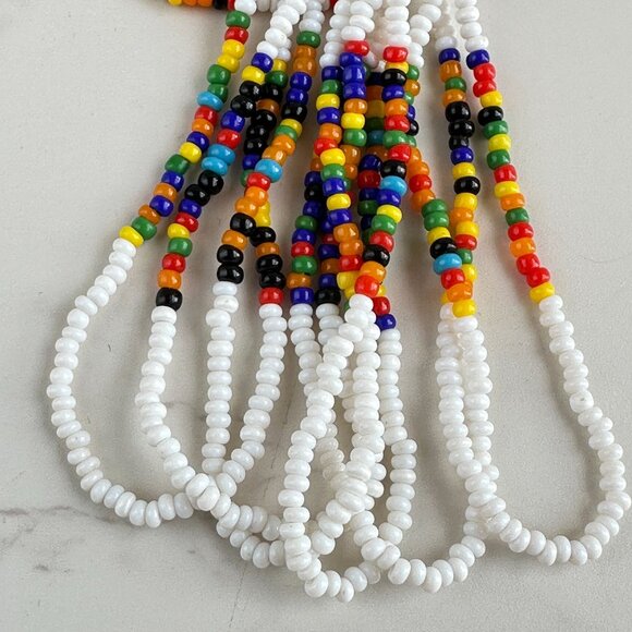 Rainbow Beaded Necklace, Indigenous Style - Picture 10 of 10